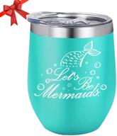 🧜 boenfu let's be mermaids wine tumbler - bpa-free lid & straw - perfect birthday gifts for women - ideal for christmas, mother's day, valentine's day - wife, mother, her, female, friends - 12oz логотип