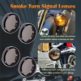 img 1 attached to 🏍️ PBYMT 2" Bullet Smoke Turn Signal Light Lens Cover Caps: Harley Davidson Softail Sportster Touring Electra Street Glide Road King, 1997-2020 (4pcs) - Aesthetic and Compatible Enhancement!