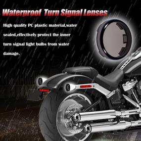 img 2 attached to 🏍️ PBYMT 2" Bullet Smoke Turn Signal Light Lens Cover Caps: Harley Davidson Softail Sportster Touring Electra Street Glide Road King, 1997-2020 (4pcs) - Aesthetic and Compatible Enhancement!