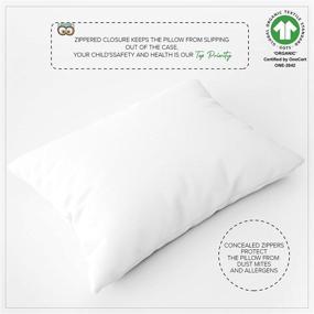 img 1 attached to 🌿 Set of 2 GOTS Certified Organic Cotton Youth Pillowcases by MakeMake Organics - Zippered, Breathable, Bright White - Fits 14x20 Youth Junior (16x22) - Enhance your SEO