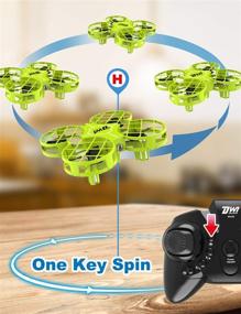 img 1 attached to 🚁 Dwi Dowellin 2.7 Inch Mini Drone for Kids - One Key Take Off/Landing, Spin Flips - RC Small Drones for Beginners - Boys and Girls Quadcopter Flying Toys (Green)