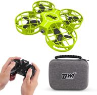 🚁 dwi dowellin 2.7 inch mini drone for kids - one key take off/landing, spin flips - rc small drones for beginners - boys and girls quadcopter flying toys (green) logo