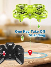 img 3 attached to 🚁 Dwi Dowellin 2.7 Inch Mini Drone for Kids - One Key Take Off/Landing, Spin Flips - RC Small Drones for Beginners - Boys and Girls Quadcopter Flying Toys (Green)