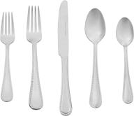 🍴 20-piece stainless steel flatware set with pearled edge by amazon basics - service for 4 logo