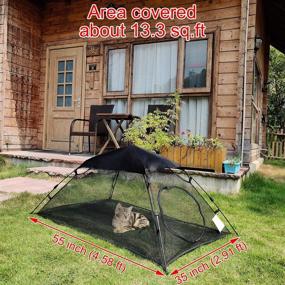 img 3 attached to OUTINGPET Mini Cat Tent Outdoor Playpen - Portable Sunshade and Anti-UV Enclosure for Cats and Small Animals - Ideal for SUVs & Pickup Trucks - Patent Pending