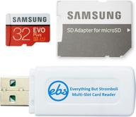 📷 samsung 32gb evo plus micro sdhc memory card class 10 (mb-mc32g) for samsung galaxy j7 (2018), j7 star, j7 v (2018) phone, including (1) everything but stromboli microsd/sd card reader logo