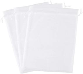 img 4 attached to 🎁 HRX Package 100pcs Large Organza Goodie Bags, 8 x 12 inch White Mesh Gift Drawstring Pouches for Christmas Shower Party Favors Samples