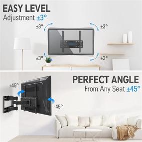 img 1 attached to MOUNTUP MU0010 Full Motion TV Wall Mount - Ideal for 26-55 Inch Flat Screens and Curved TVs up to 88 LBS - Dual Swivel Articulating Arms, Max VESA 400x400mm