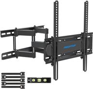 mountup mu0010 full motion tv wall mount - ideal for 26-55 inch flat screens and curved tvs up to 88 lbs - dual swivel articulating arms, max vesa 400x400mm logo