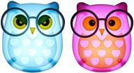 🦉 2 шт. сова с led-подсветкой для ночного света для детей - улучшение сна детей с датчиком-управляемыми ночниками - синяя+розовая настенная лампа для кормления малыша логотип