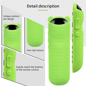 img 3 attached to 🐼 Glow Green Cute Panda Ear Silicone Case - Anti-Slip Shockproof Soft Skin Cover for TCL Roku TVs and Roku Players Remote Controller