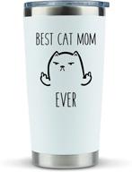 cat mom gifts for women: funny 20oz travel mugs/tumblers for coffee/tea - ideal cat themed things & crazy cat lady gifts logo