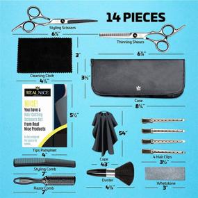 img 3 attached to ✂️ 14 Piece Hair Cutting Scissors Set for Men and Women - High-Quality Haircut Kit with Sharp Professional Hairdressing Scissors, Long-Lasting Thinning Shears, and Barber Hair Shears or Scissors Included