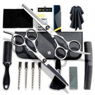 ✂️ 14 piece hair cutting scissors set for men and women - high-quality haircut kit with sharp professional hairdressing scissors, long-lasting thinning shears, and barber hair shears or scissors included logo