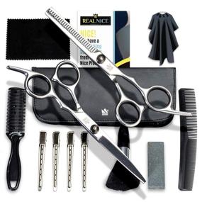 img 4 attached to ✂️ 14 Piece Hair Cutting Scissors Set for Men and Women - High-Quality Haircut Kit with Sharp Professional Hairdressing Scissors, Long-Lasting Thinning Shears, and Barber Hair Shears or Scissors Included