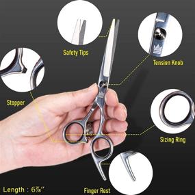 img 1 attached to ✂️ 14 Piece Hair Cutting Scissors Set for Men and Women - High-Quality Haircut Kit with Sharp Professional Hairdressing Scissors, Long-Lasting Thinning Shears, and Barber Hair Shears or Scissors Included