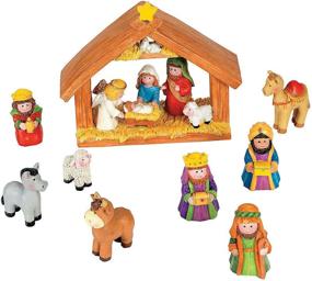 img 2 attached to 🎄 Mini Christmas Nativity Set - 9 Piece Manger Decoration with 8 Resin Figurines - 5" x 6" Manger, 2" Figures for Kids