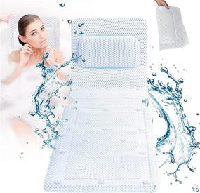 img 4 attached to 🛀 COPACHI Full Body Bath Pillow 50"x 14" with 30 Suction Cups - Ultimate Spa Bathtub Pillow for Head, Neck, and Back Support