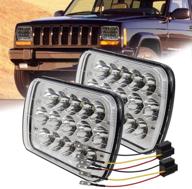 upgrade your jeep with jeep 5x7inch 45w led headlights - perfect replacement for wrangler yj cherokee xj trucks - includes 9003 hb2 harness logo