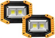 🔦 2 pack rechargeable led work light: 1500 lumen portable lighting with power bank - ideal for outdoor, machine repair, camping, job sites логотип