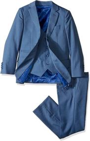 img 2 attached to 👔 Isaac Mizrahi Boys' 3-Piece Birdseye Suit Set with Two Button Closure