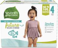 👶 seventh generation baby diapers, size 4, 152 count: one month supply for sensitive skin logo