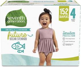 img 4 attached to 👶 Seventh Generation Baby Diapers, Size 4, 152 Count: One Month Supply for Sensitive Skin