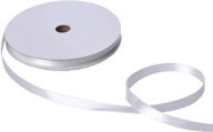 🎀 jillson roberts bulk 5/8-inch double faced satin ribbon, 21 color options, white, 100 yards (bfr0924) - improved seo logo