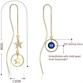 img 2 attached to 💫 Sparkling MABELLA Crystal Earrings: 18K Gold Plated Sun Star Drop Dangle with Austrian Crystals - Perfect Fashion Gifts for Women and Girls