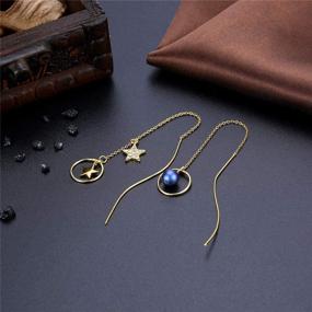 img 1 attached to 💫 Sparkling MABELLA Crystal Earrings: 18K Gold Plated Sun Star Drop Dangle with Austrian Crystals - Perfect Fashion Gifts for Women and Girls