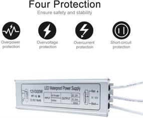 img 3 attached to 💡 inShareplus LED Driver: 300W IP67 Waterproof Outdoor Power Supply with 3-Prong Plug – Ideal for LED Lights, Computer Projects & Outdoor Use