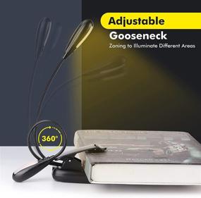 img 2 attached to 📚 Efficient Rechargeable 14 LED Book Light with 9 Brightness Levels - Ideal for Bedtime Reading, Bookworms, Kids, and Music Stand