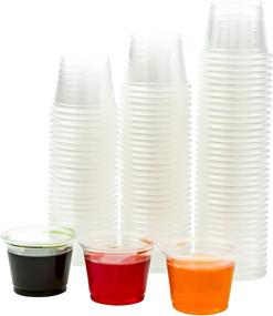 img 2 attached to 🍨 Green Direct Plastic Jello Shot Cups - Disposable 1 oz Clear Cups with Lids - Ideal for Any Party, Souffle Dessert, Ice Cream, Hot & Cold - Portion Condiment Sample Cup Pack of 100