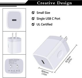 img 3 attached to 🔌 2-пак 20W USB C Зарядное устройство для стены PD Быстрая зарядка для iPhone 13/SE/12/11 Pro Max, Samsung Galaxy Note 20 Ultra/10 S20, Pixel 4XL/3XL/2XL и других