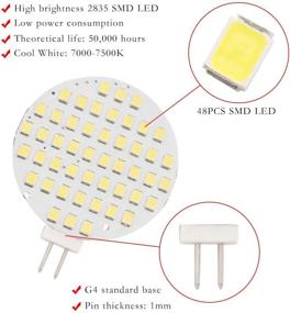 img 3 attached to 💡 Super Bright LED Light Bulb for Camper, RV Cabinet Dome - GRV G4 Bi-pin 48-2835 SMD - Cool White, AC/DC 12V-24V - Pack of 2