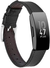 img 4 attached to 🔗 IMPAWFAN Leather Bands - Compatible with Fitbit Inspire 2/ Inspire/ Inspire HR, Classic Wristbands - Accessories Replacement Bracelet Strap for Fitbit Inspire Fitness Tracker - Women Men, Black