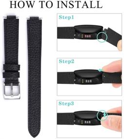 img 1 attached to 🔗 IMPAWFAN Leather Bands - Compatible with Fitbit Inspire 2/ Inspire/ Inspire HR, Classic Wristbands - Accessories Replacement Bracelet Strap for Fitbit Inspire Fitness Tracker - Women Men, Black