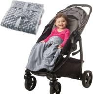 🧸 stroller blanket for infants and toddlers - non-slip, off-the-floor design. soft grey baby blanket by intimom, universal fit for all strollers, prams, and car seats. logo