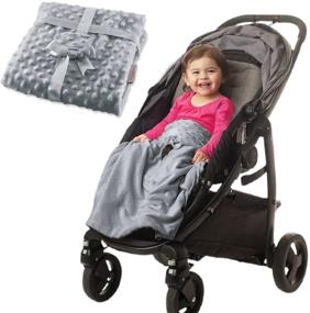 img 4 attached to 🧸 Stroller Blanket for Infants and Toddlers - Non-Slip, Off-The-Floor Design. Soft Grey Baby Blanket by Intimom, Universal Fit for All Strollers, Prams, and Car Seats.