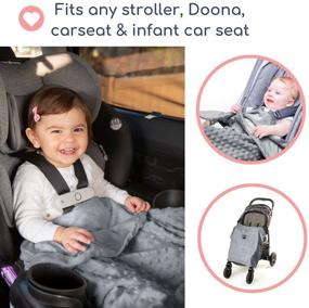 img 2 attached to 🧸 Stroller Blanket for Infants and Toddlers - Non-Slip, Off-The-Floor Design. Soft Grey Baby Blanket by Intimom, Universal Fit for All Strollers, Prams, and Car Seats.