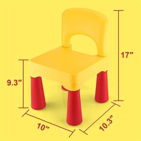 img 1 attached to 🟡 ESTIONES Kids Chair, Toddler Chair, Ergonomic Design, Eco-Friendly Durable Plastic, for Indoor or Outdoor Use, Boys and Girls (Lemon Yellow)
