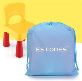 img 3 attached to 🟡 ESTIONES Kids Chair, Toddler Chair, Ergonomic Design, Eco-Friendly Durable Plastic, for Indoor or Outdoor Use, Boys and Girls (Lemon Yellow)