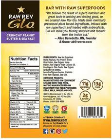 img 1 attached to 🥜 Raw Rev Glo Vegan Protein Bars: Crunchy Peanut Butter & Sea Salt - 1.6 Ounce (12 Count)