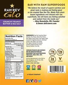 img 2 attached to 🥜 Raw Rev Glo Vegan Protein Bars: Crunchy Peanut Butter & Sea Salt - 1.6 Ounce (12 Count)