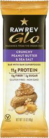 img 4 attached to 🥜 Raw Rev Glo Vegan Protein Bars: Crunchy Peanut Butter & Sea Salt - 1.6 Ounce (12 Count)