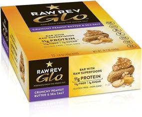 img 3 attached to 🥜 Raw Rev Glo Vegan Protein Bars: Crunchy Peanut Butter & Sea Salt - 1.6 Ounce (12 Count)