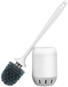 img 4 attached to 🚽 Silicone Bristle White Toilet Bowl Brush and Holder Set - WeTest LJ-ZXX-101901