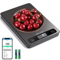 bs one kitchen scale digital food scale, 22lb weight grams and oz with bluetooth for phone connectivity and tare function, 1g/0.05oz graduation accuracy, cooking and baking scale for coffee, black logo