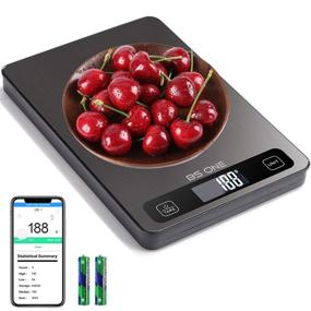 img 4 attached to BS ONE Kitchen Scale Digital Food Scale, 22lb Weight Grams and Oz with Bluetooth for Phone Connectivity and Tare Function, 1g/0.05oz Graduation Accuracy, Cooking and Baking Scale for Coffee, Black