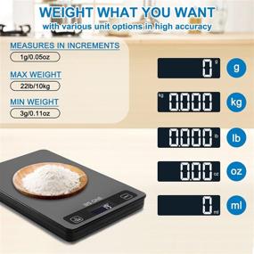 img 2 attached to BS ONE Kitchen Scale Digital Food Scale, 22lb Weight Grams and Oz with Bluetooth for Phone Connectivity and Tare Function, 1g/0.05oz Graduation Accuracy, Cooking and Baking Scale for Coffee, Black